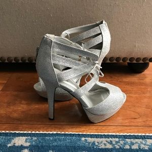 Silver Strappy High Heels